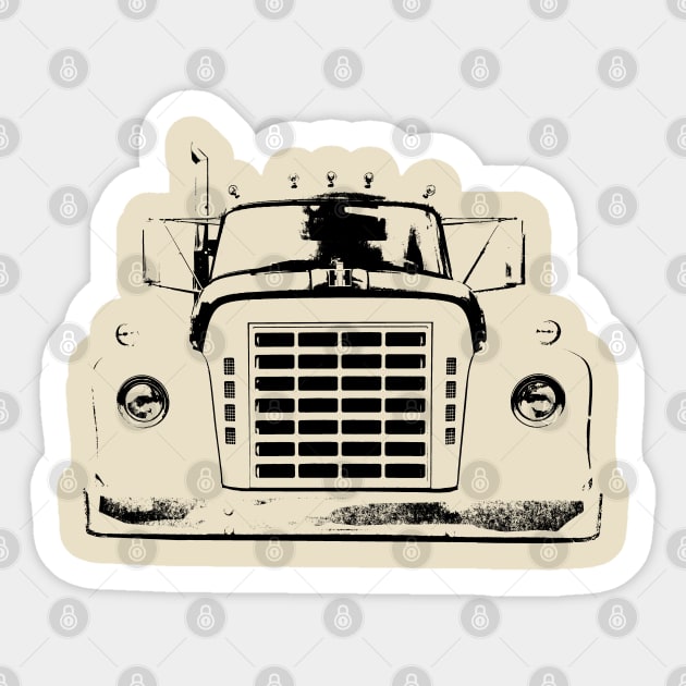 International Harvester IH Loadstar classic American truck monoblock black Sticker by soitwouldseem